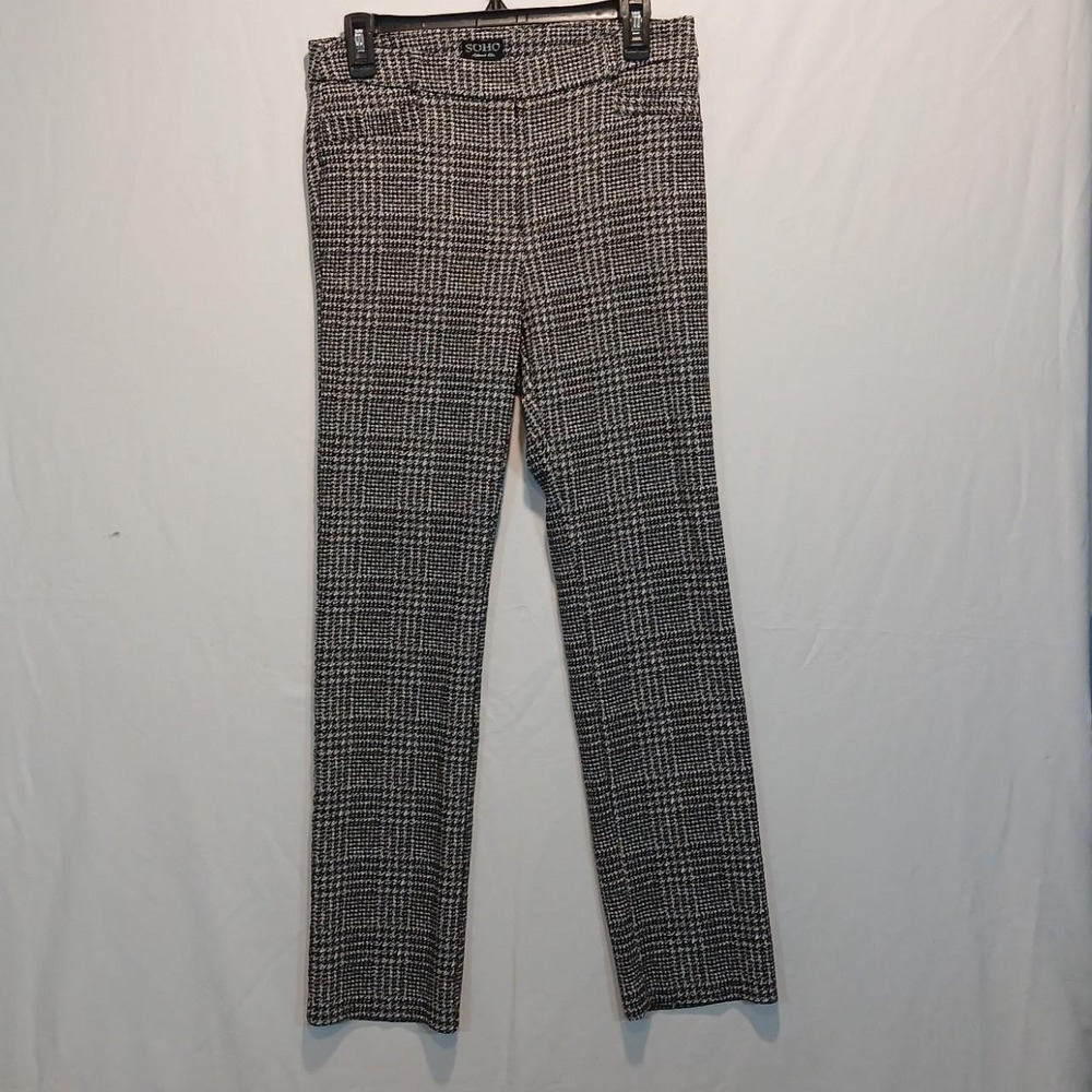 Soho Apparel LTD straight leg 10 houndstooth stretch pants Chic classic academia